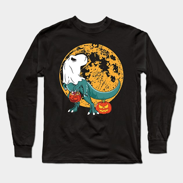 Trex Halloween Long Sleeve T-Shirt by MZeeDesigns